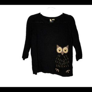 Anthropologie Moth owl applique sweater